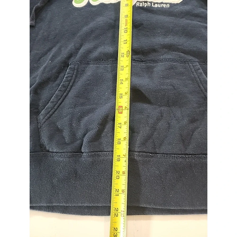 Vintage Polo Jeans Co Ralph‎ Lauren Hoodie Youth XL Fits Mens Small Navy Green